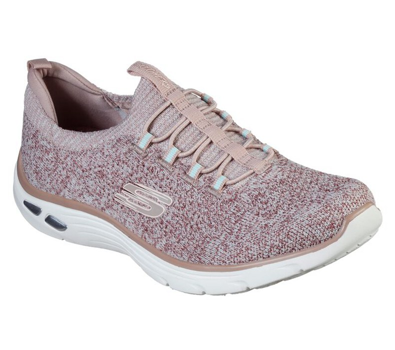 Skechers Dam Rosa Sneakers - Relaxed Fit: Empire D'lux - Sharp Witted - Sverige (UBTDV-7086)